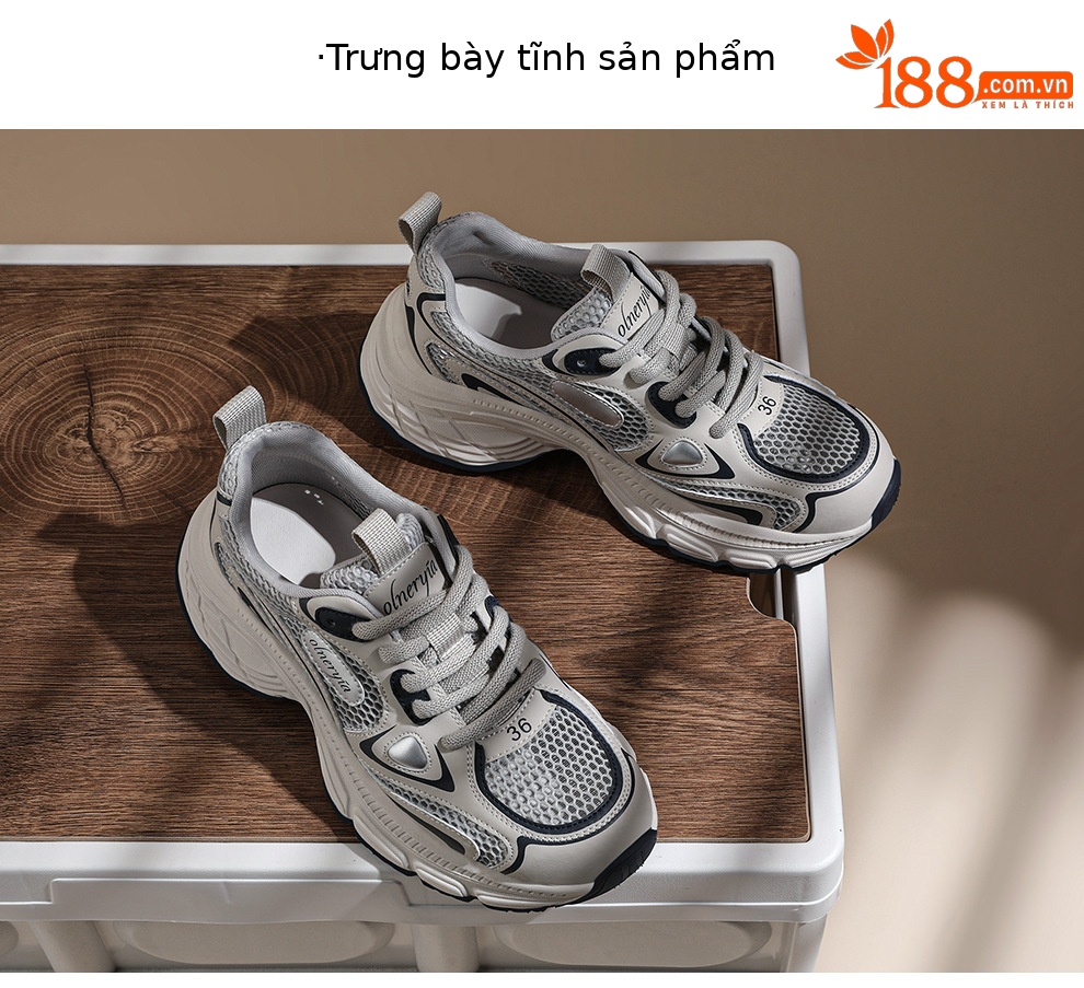 Giày sneaker nữ da thật lưới đế dày thoáng khí chống trơn tăng chiều cao 2025 — JST 7009 xám xanh [mạng đôi], JST 7132 Bạc [Mẫu lưới đơn mùa hè], Thẻ JST 7036m [mạng kép], JST 7009-1 Xám Xanh [Mẫu lưới đơn mùa hè] chi tiết 12
