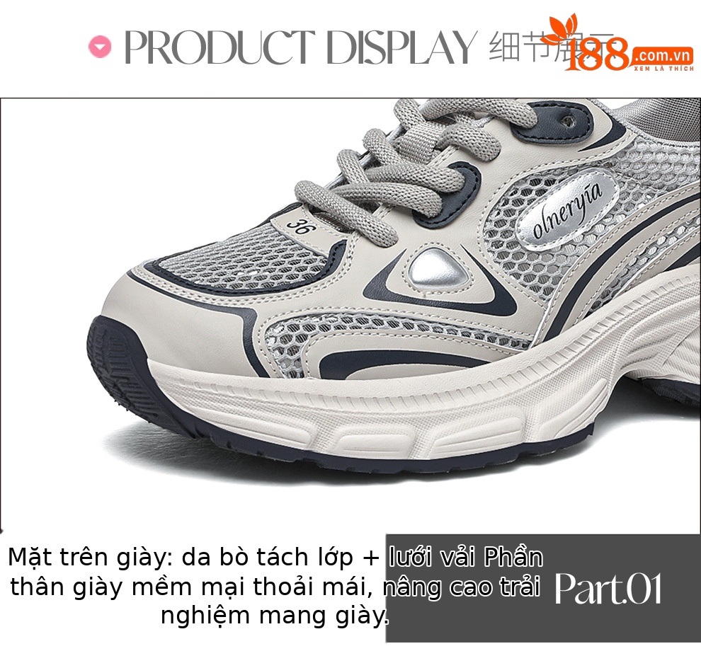 Giày sneaker nữ da thật lưới đế dày thoáng khí chống trơn tăng chiều cao 2025 — JST 7009 xám xanh [mạng đôi], JST 7132 Bạc [Mẫu lưới đơn mùa hè], Thẻ JST 7036m [mạng kép], JST 7009-1 Xám Xanh [Mẫu lưới đơn mùa hè] chi tiết 14