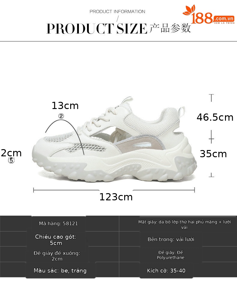 Giày thể thao sandal nữ đế dày kiểu bố, lưới thoáng khí mùa hè 2025 — ML 2192 gót bạc cao 5cm, LJ 58123 [Trắng] Chiều cao gót 5cm, L J 58121 [màu be] chiều cao gót 5cm, ML 6765 màu gót cao 5cm chi tiết 3