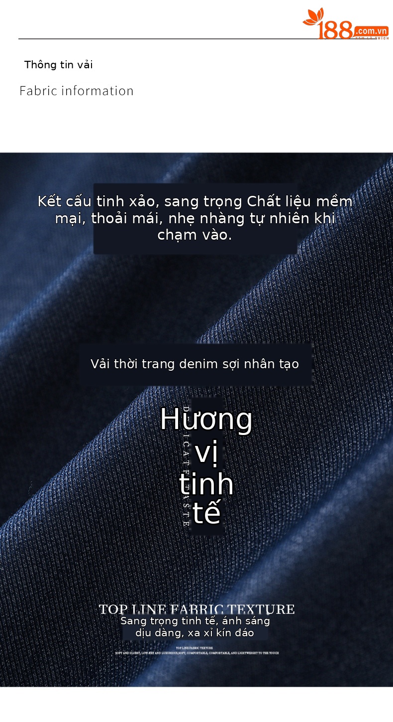 Quần culottes nữ ống rộng dáng suông vải mát lạnh — Màu xanh lam chi tiết 3
