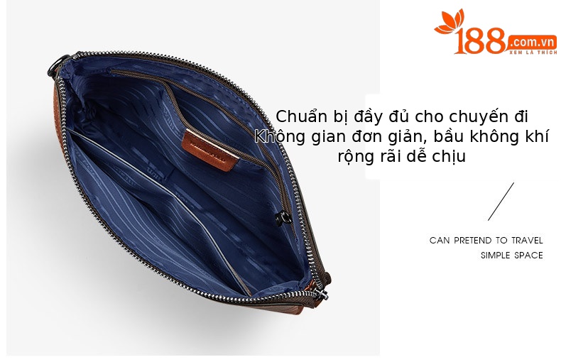 Túi cầm tay nam da bò lớp đầu tiên phong bì retro chi tiết 4