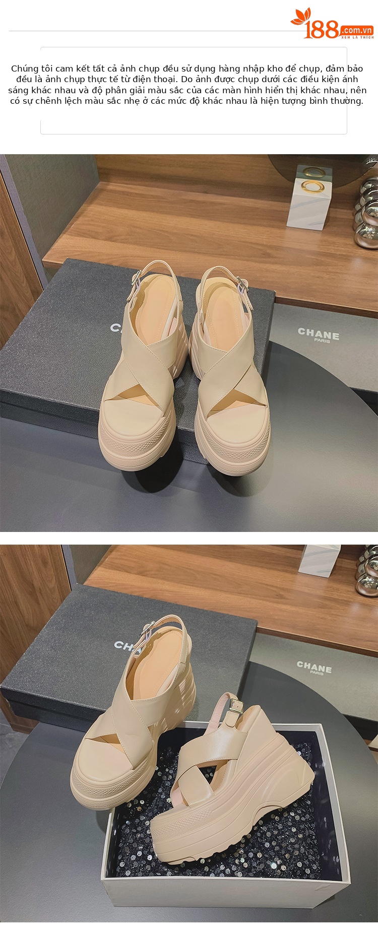 Sandal da bò hở mũi gót xuồng 14cm tăng chiều cao phong cách La Mã — Màu trắng, Màu mơ chi tiết 8