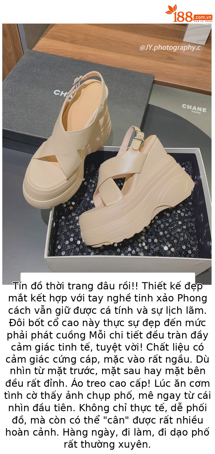 Sandal da bò hở mũi gót xuồng 14cm tăng chiều cao phong cách La Mã — Màu trắng, Màu mơ chi tiết 1
