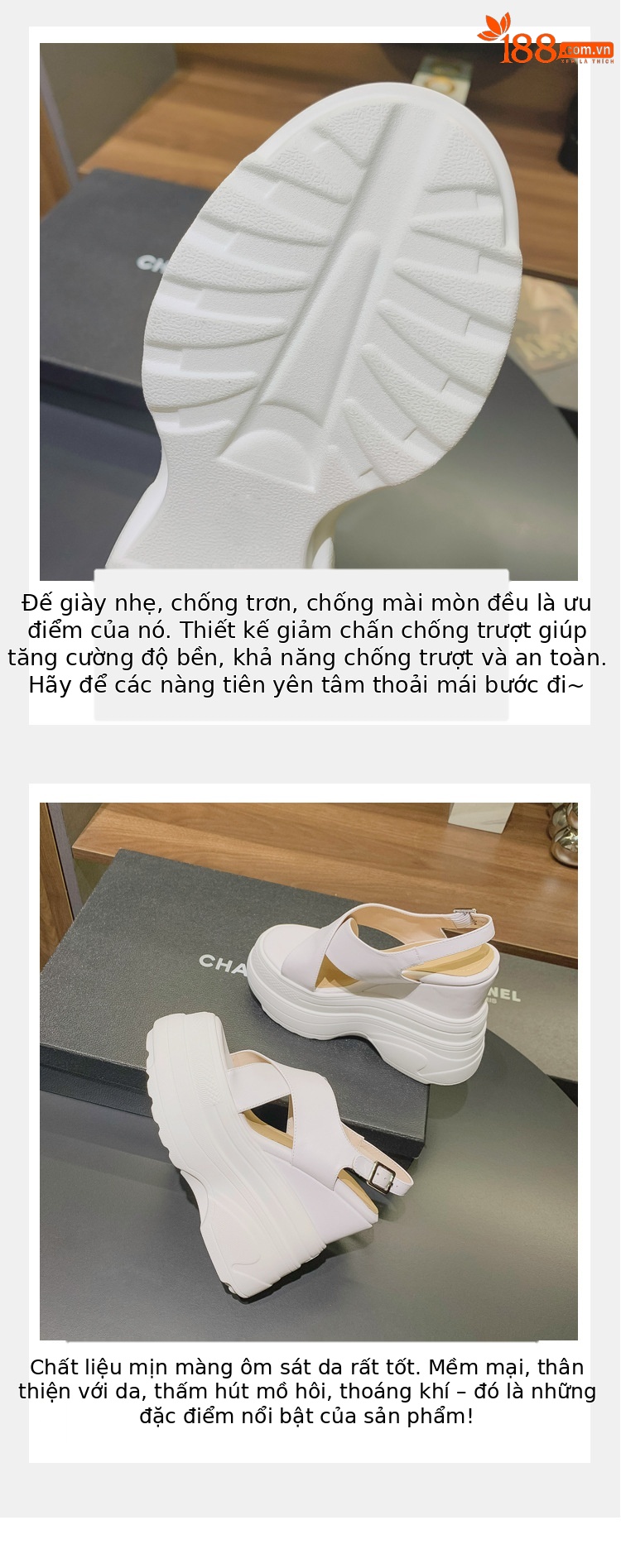 Sandal da bò hở mũi gót xuồng 14cm tăng chiều cao phong cách La Mã — Màu trắng, Màu mơ chi tiết 7