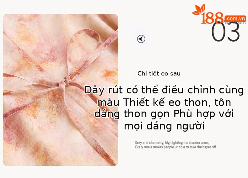 Đầm suông nữ midi in họa tiết mùa hè 2025 tôn dáng che thịt — Màu cam, Màu xanh lam chi tiết 9