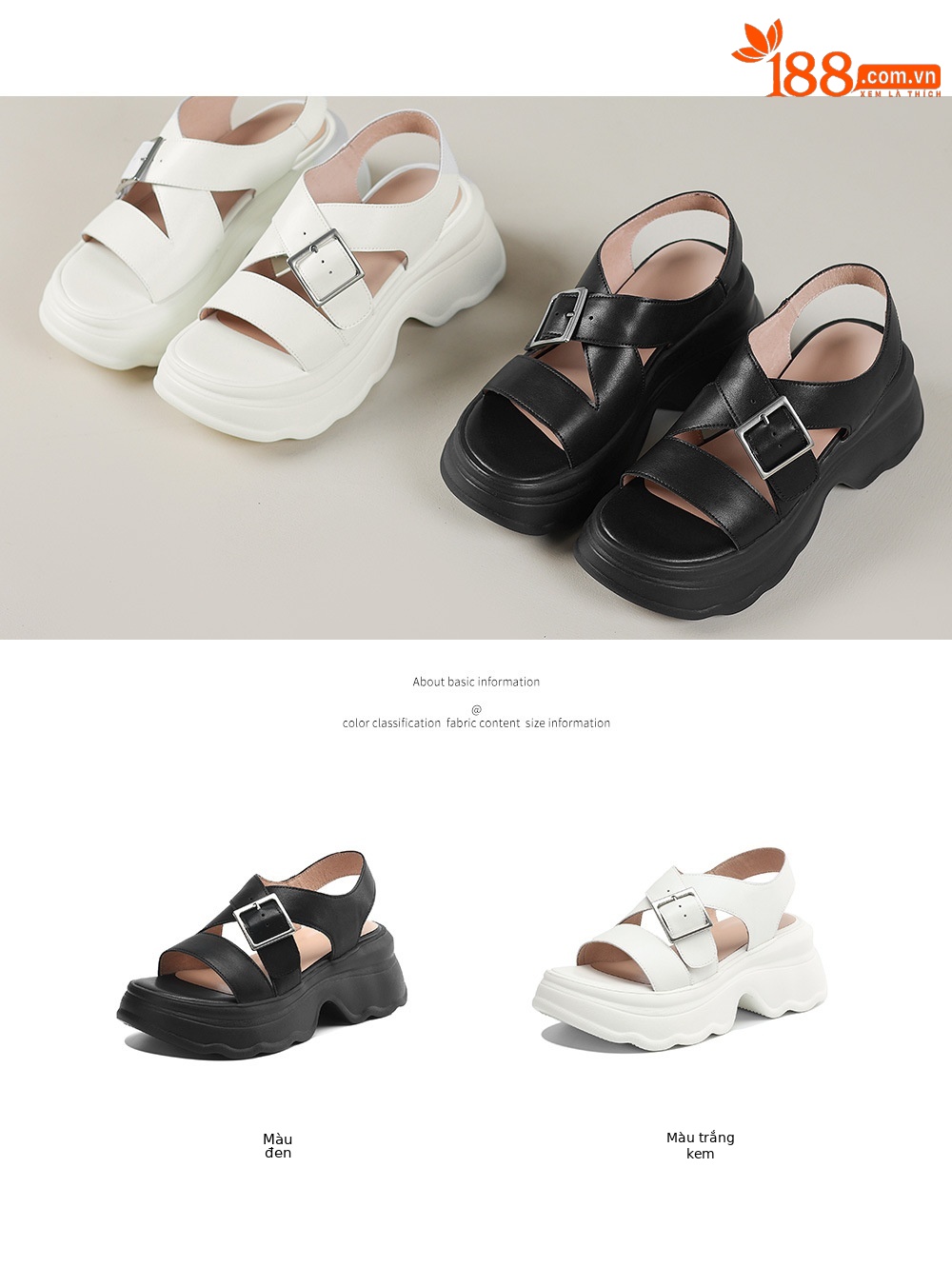 Sandal nữ đế dày quai chéo khóa thắt lưng, hở ngón phong cách La Mã, gót cao 7 cm — Màu đen chi tiết 5