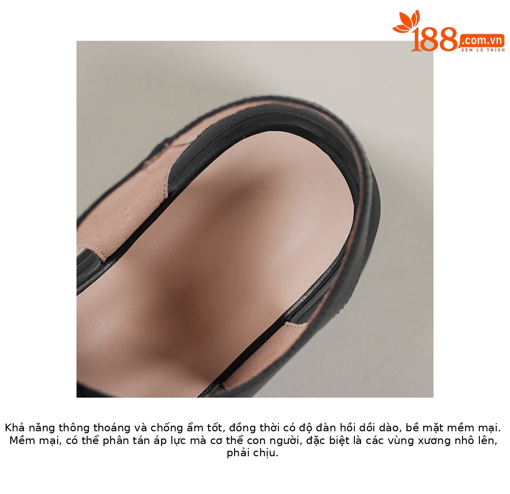 Sandal nữ đế dày quai chéo khóa thắt lưng, hở ngón phong cách La Mã, gót cao 7 cm — Màu đen chi tiết 18
