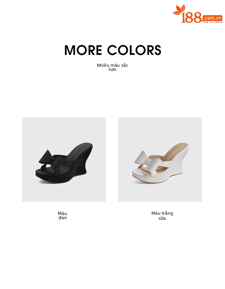 Sandal cao gót nữ quai chéo đế xuồng phong cách Trung cổ, nơ trang trí, gót 8 cm — Màu đen, Màu trắng sữa chi tiết 3