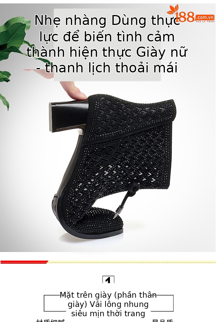 Boot nữ cổ thấp gót thô vải lưới thoáng khí mùa hè — Xám be chi tiết 3