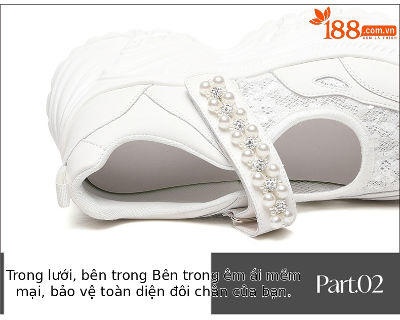 Giày sneaker nữ chunky đế dày da lưới thoáng khí đính đá khóa dán mùa hè 2025 — JST 7209 Trắng, JST 7209 Bạch Lan, JST 7192m màu, JST 7192 màu đen chi tiết 16