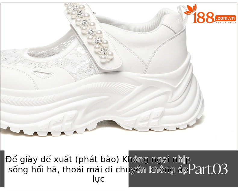 Giày sneaker nữ chunky đế dày da lưới thoáng khí đính đá khóa dán mùa hè 2025 — JST 7209 Trắng, JST 7209 Bạch Lan, JST 7192m màu, JST 7192 màu đen chi tiết 17