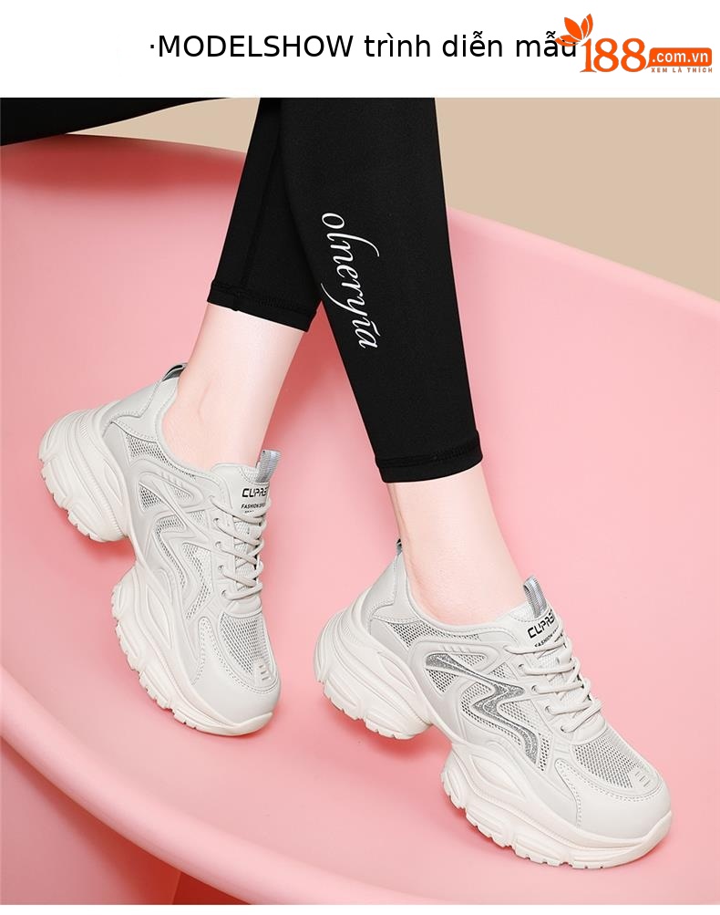 Giày sneaker nữ đế dày trắng mùa hè 2025 đế mềm thoáng khí — JST 1826-2 màu đen, JST 7142m bạc, JST 7009-1 xám xanh, JST 1826- 2m Trắng chi tiết 8