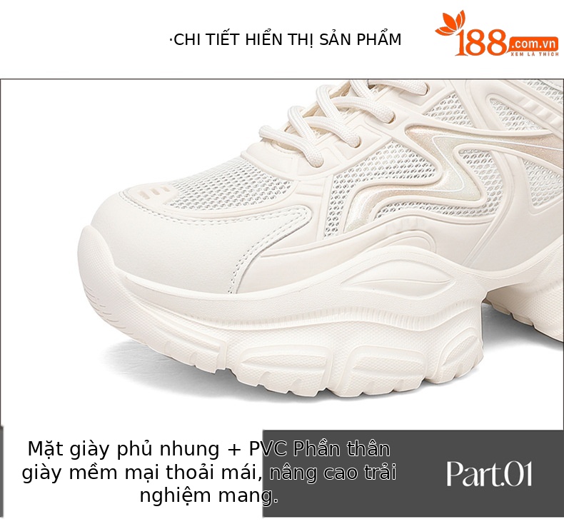 Giày sneaker nữ đế dày trắng mùa hè 2025 đế mềm thoáng khí — JST 1826-2 màu đen, JST 7142m bạc, JST 7009-1 xám xanh, JST 1826- 2m Trắng chi tiết 15