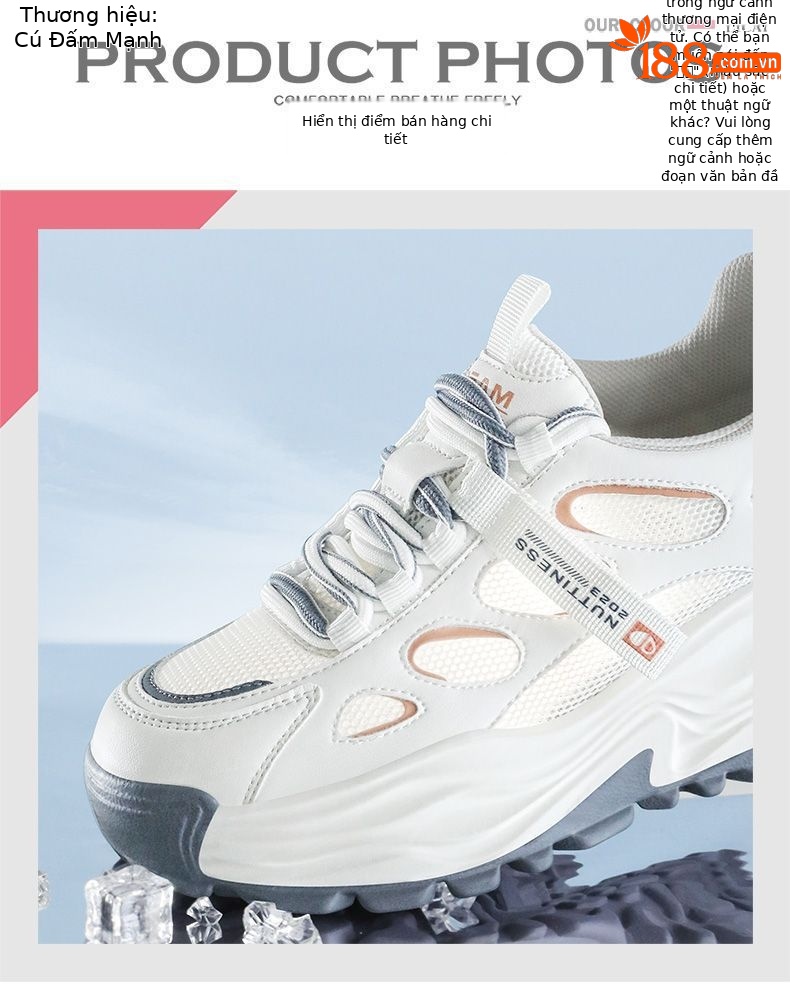 Giày sneaker nữ đế dày da thật thoáng khí mùa hè 2025 — JST 1269 màu xanh, JST 1269 quả mơ, LJ 58098 màu xám, DH 58275-1 Xanh chi tiết 3