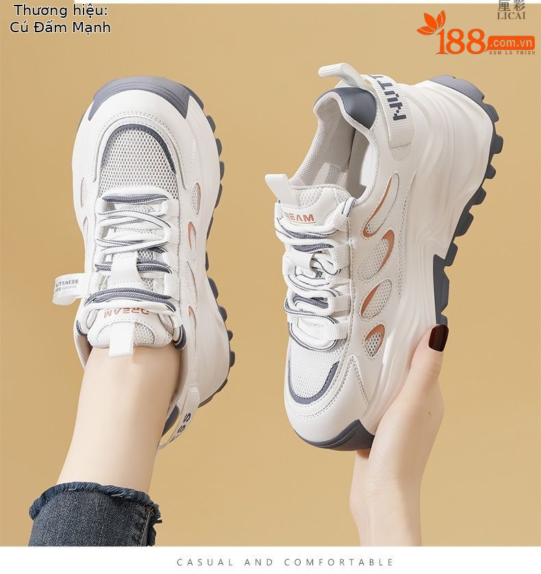 Giày sneaker nữ đế dày da thật thoáng khí mùa hè 2025 — JST 1269 màu xanh, JST 1269 quả mơ, LJ 58098 màu xám, DH 58275-1 Xanh chi tiết 5