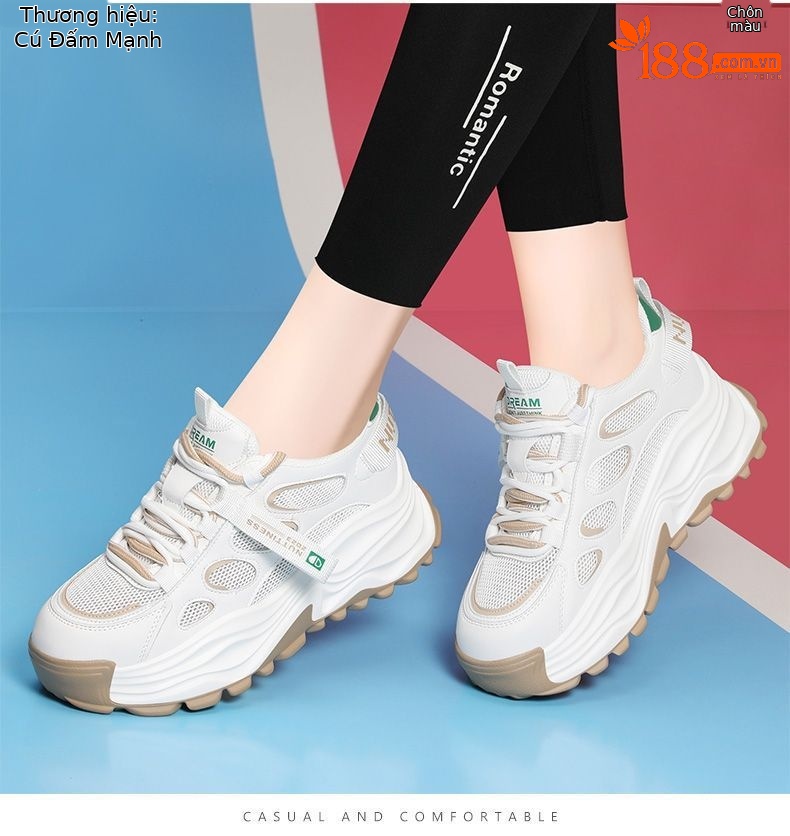 Giày sneaker nữ đế dày da thật thoáng khí mùa hè 2025 — JST 1269 màu xanh, JST 1269 quả mơ, LJ 58098 màu xám, DH 58275-1 Xanh chi tiết 9