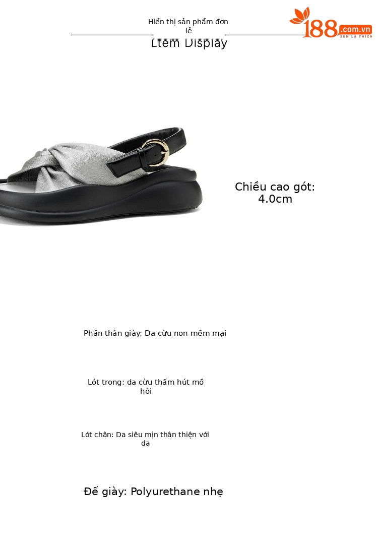 Dép sandal nữ quai chữ V satin phong cách Trung Quốc, đế dày tăng chiều cao, thoải mái đa năng — đen, bạc chi tiết 2