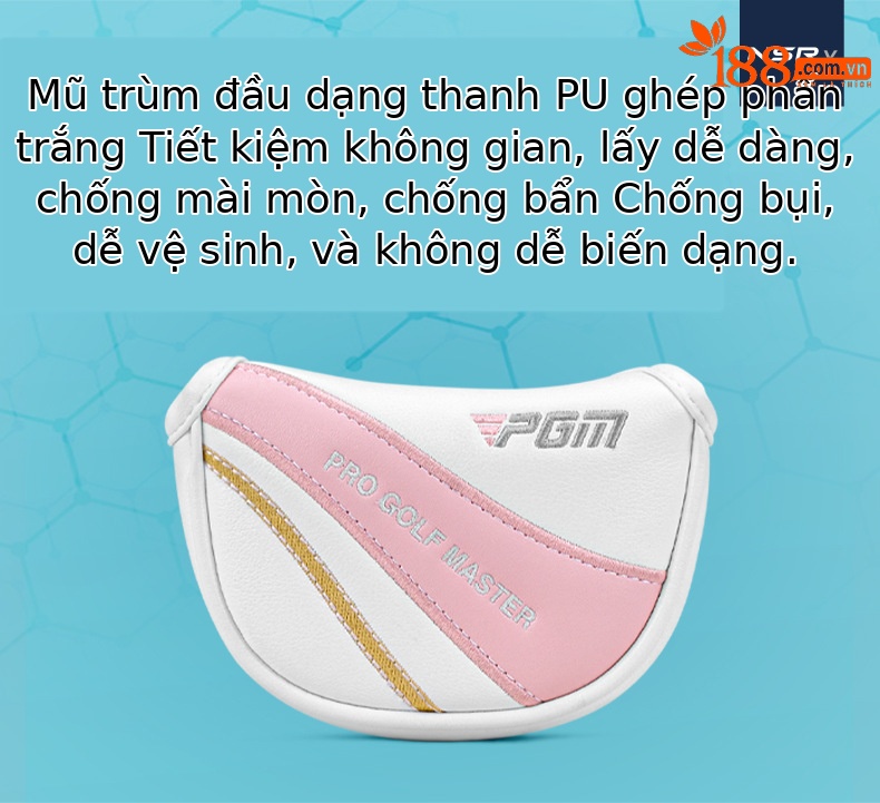 Gậy putter golf nữ PGM NSR V thép không gỉ trọng tâm thấp có đường ngắm — Bột san hô [TUG074] Nắp đầu thanh đẩy tay phải (thân trục thép) chi tiết 4