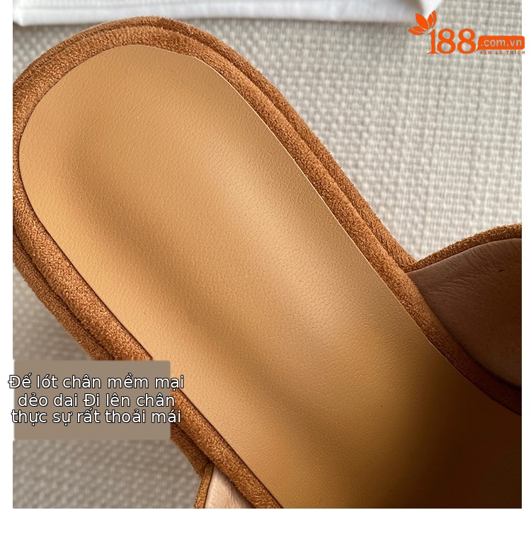 Dép sandal nữ đế xuồng da lộn gót siêu cao 11cm quai ngang hở mũi — Màu nâu, Màu đen chi tiết 15