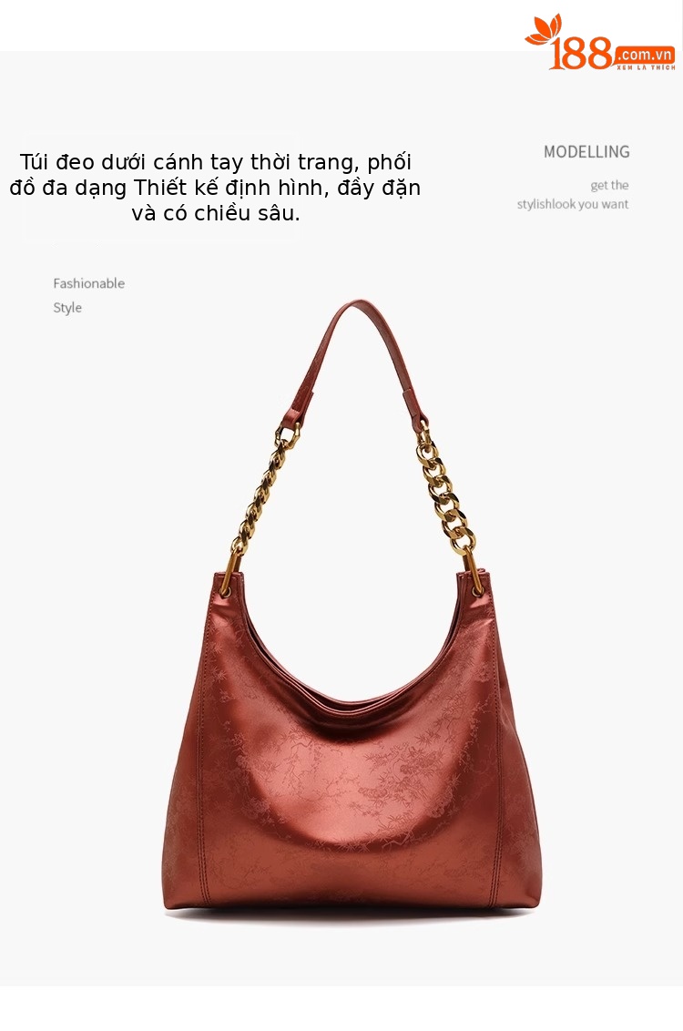 Túi tote da sáp dầu đeo chéo cổ điển dung tích lớn cho nữ chi tiết 5