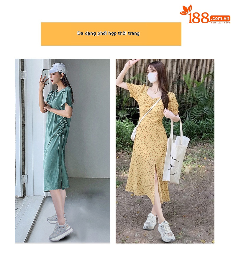 Giày sneaker chunky đế rỗng nữ mặt lưới thoáng khí đế dày mẫu mới mùa hè 2025 — M2865 màu tím, M2865 trắng ngọc trai chi tiết 6