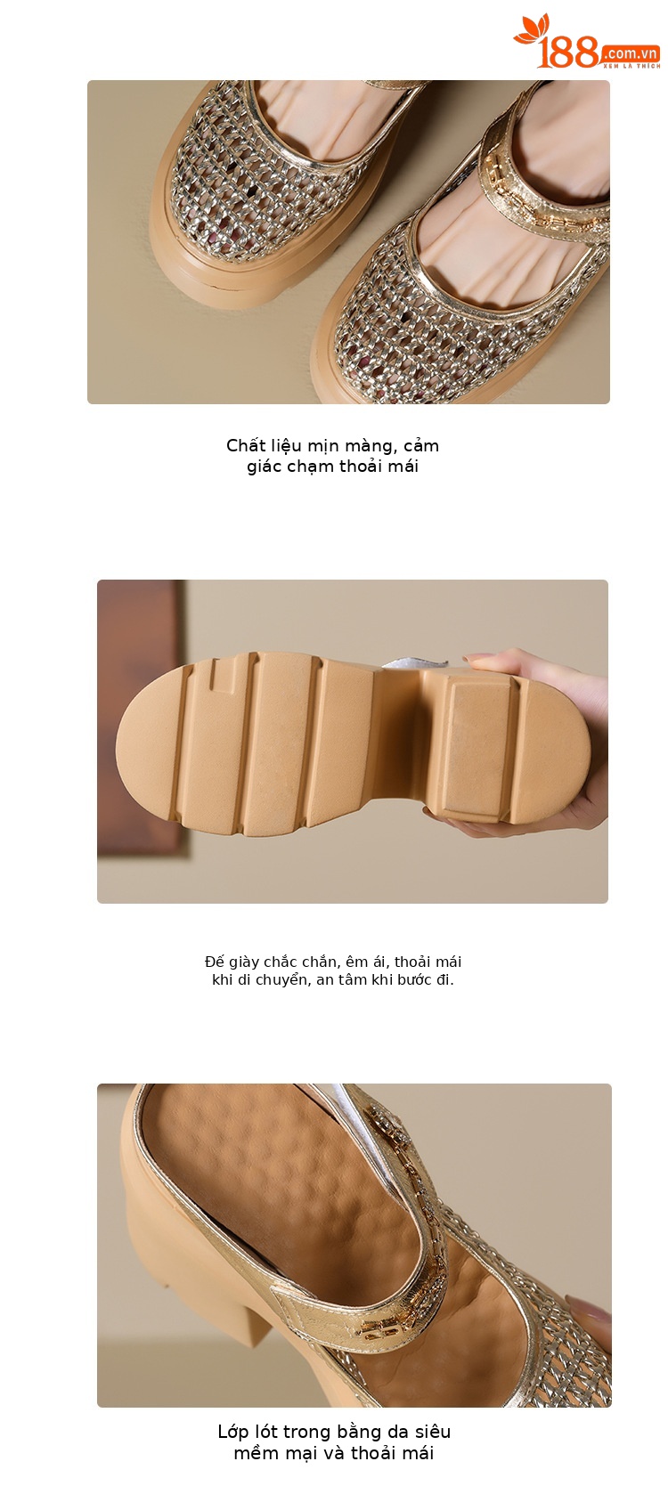 Sandal bít mũi đế dày 12cm tăng chiều cao, dệt lưới rỗng, dép lê cao gót Muller — Màu đen, Màu vàng nhạt, Màu trắng chi tiết 5