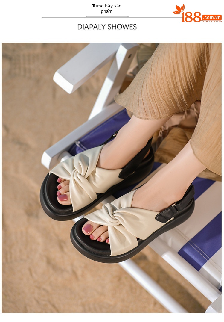 Sandal nữ hở mũi đế xuồng cao gót quai sau phối màu da thật — đen, Màu trắng nhạt chi tiết 3