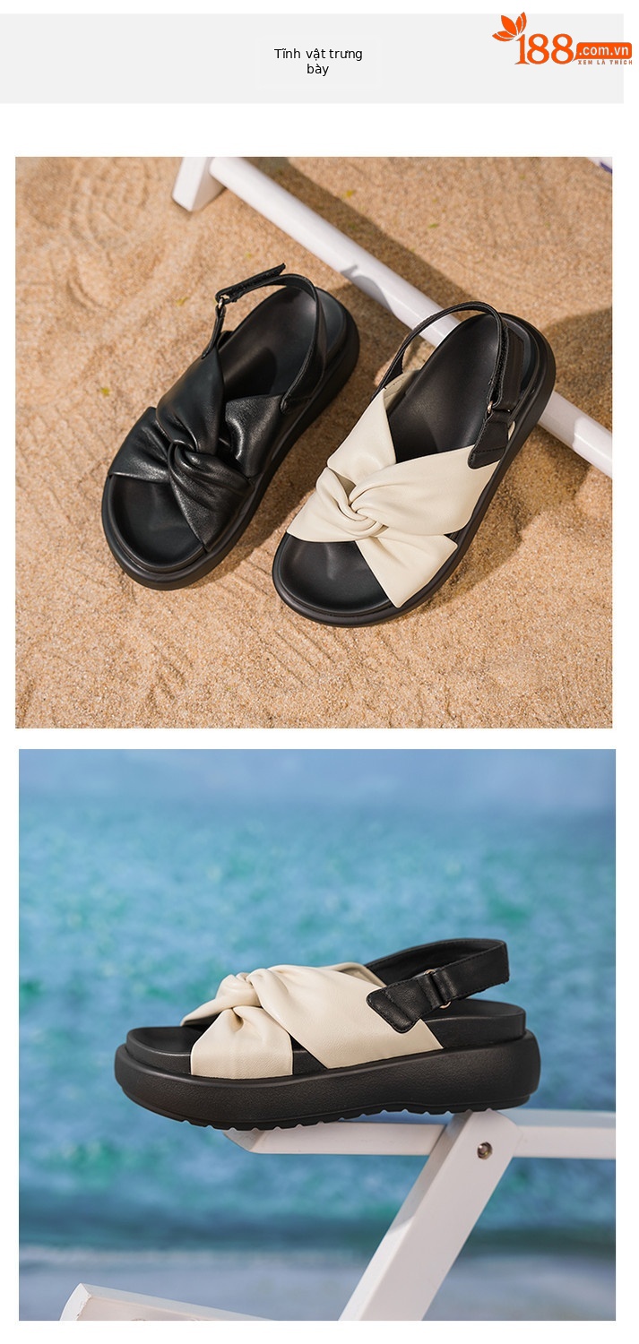 Sandal nữ hở mũi đế xuồng cao gót quai sau phối màu da thật — đen, Màu trắng nhạt chi tiết 9