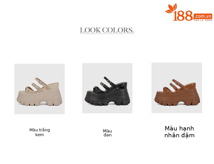 Sandal cao gót nữ đế xuồng 12cm da bò nguyên chất quai ngang — Màu đen, Màu trắng be, Màu hạnh nhân đậm chi tiết 5