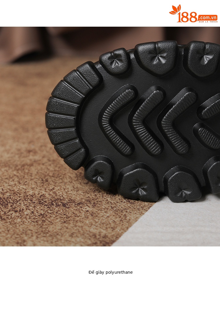 Sandal cao gót nữ đế xuồng 12cm da bò nguyên chất quai ngang — Màu đen, Màu trắng be, Màu hạnh nhân đậm chi tiết 9
