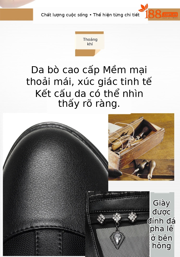 Boot lưới da thật cổ thấp gót giữa cho nữ — Trắng be (kiểu bao đầu) chi tiết 5