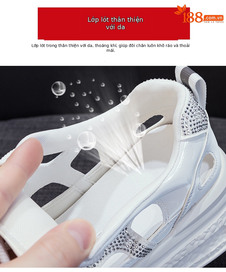 Giày sneaker chunky nữ đế dày mặt lưới thoáng khí phong cách thể thao — M2877 màu be, M2877 màu xanh lam, M2877 Màu tím chi tiết 6