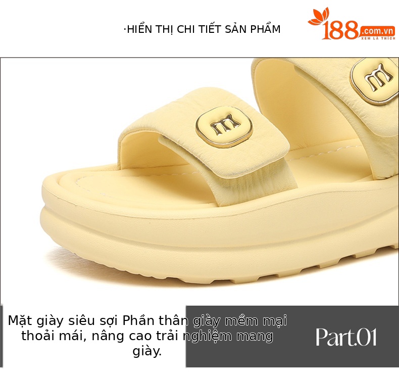 Dép thể thao đế dày nữ phong cách Pháp đi biển đa năng — 7207 màu be, 7207 màu vàng chi tiết 15