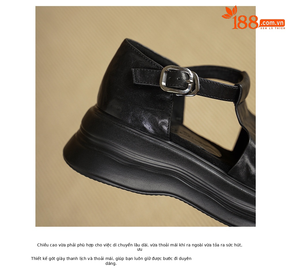 Sandal cao gót nữ hở mũi da bò đế dày quai ngang khóa — Khóa thắt lưng màu đen, Khóa thắt lưng màu nâu, Velcro màu mơ, Giấy dán ma thuật màu nâu chi tiết 19