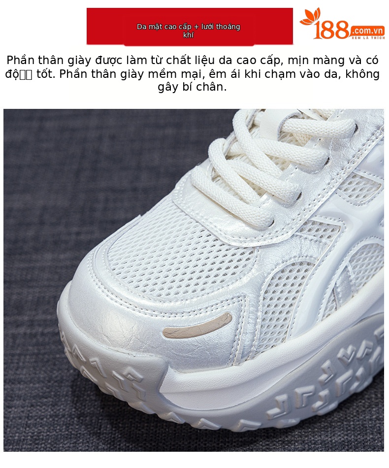 Giày sneaker nữ đế dày tăng chiều cao phong cách cổ điển mùa hè 2026 — M2875 màu be, M2875 Màu tím, M2875 màu vàng chi tiết 7