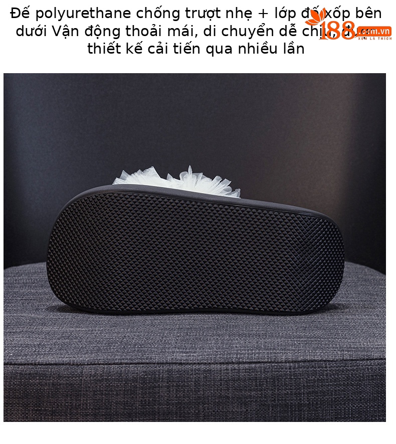 Dép lê nữ đế dày vải lưới viền ren đính đá quai chữ V — M2888 màu đen, M2888 màu be, M2888 màu xám chi tiết 9