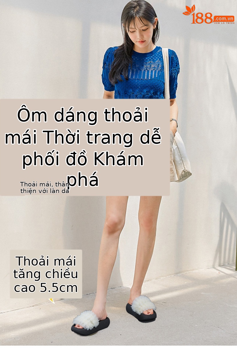 Dép lê nữ đế dày vải lưới viền ren đính đá quai chữ V — M2888 màu đen, M2888 màu be, M2888 màu xám chi tiết 1