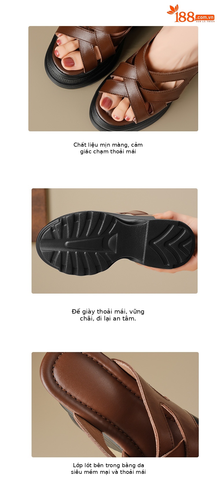 Sandal đế xuồng cao gót 14 cm quai chéo hở mũi mùa hè — Màu nâu, Màu đen, Màu trắng chi tiết 4