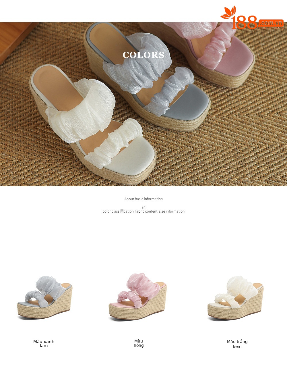 Sandal hở mũi cao gót 10cm quai ngang satin đế độn cao mới hè 2025 — Màu xanh lam nhạt, Màu hồng, Màu trắng be chi tiết 4