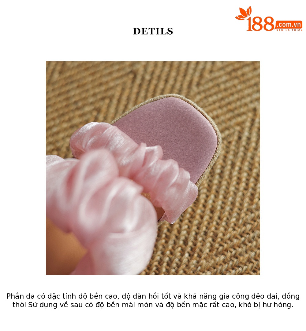 Sandal hở mũi cao gót 10cm quai ngang satin đế độn cao mới hè 2025 — Màu xanh lam nhạt, Màu hồng, Màu trắng be chi tiết 19