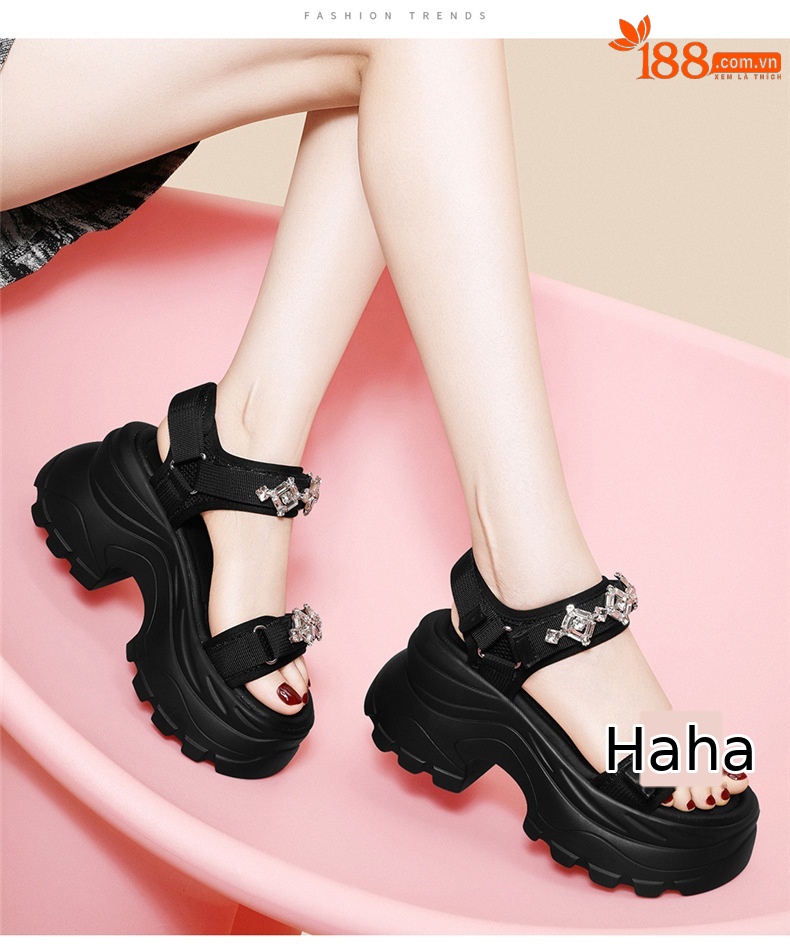 Sandal thể thao đế dày đính đá phong cách La Mã — JST 7186 bạc, JST 7186 màu đen chi tiết 7