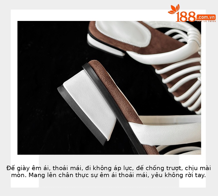 Dép sandal nữ quai chữ V đan tay thoáng khí, đế dày mềm chống trượt — màu be, bạc chi tiết 9