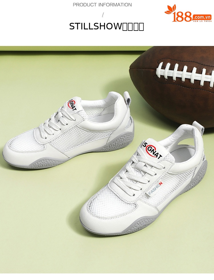 Giày sneaker nữ da thật trắng lưới thoáng khí đế mỏng mùa hè 2025 — Gạo xám L1070KAY, TrắngL1070KAY chi tiết 13