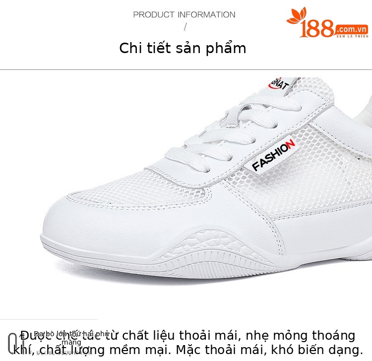 Giày sneaker nữ da thật trắng lưới thoáng khí đế mỏng mùa hè 2025 — Gạo xám L1070KAY, TrắngL1070KAY chi tiết 14