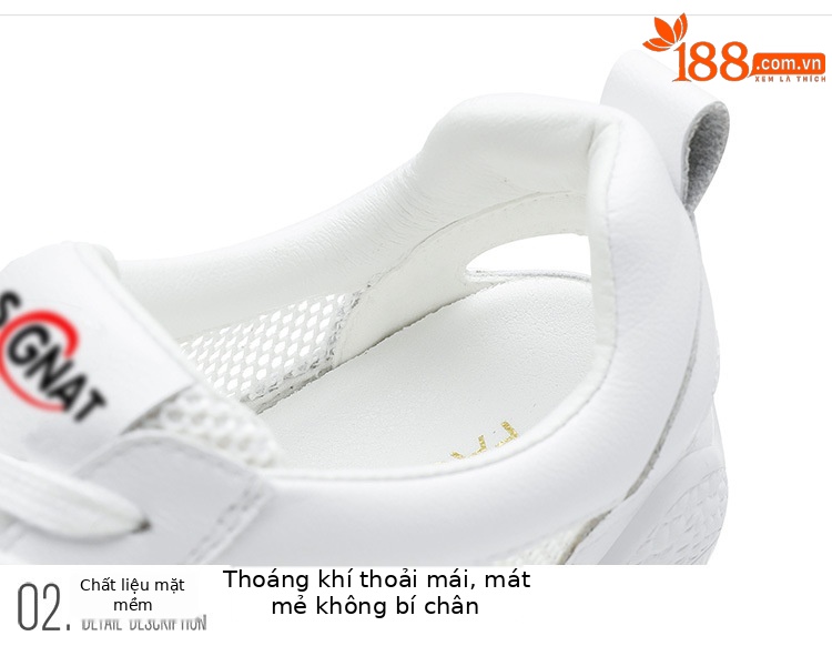 Giày sneaker nữ da thật trắng lưới thoáng khí đế mỏng mùa hè 2025 — Gạo xám L1070KAY, TrắngL1070KAY chi tiết 15