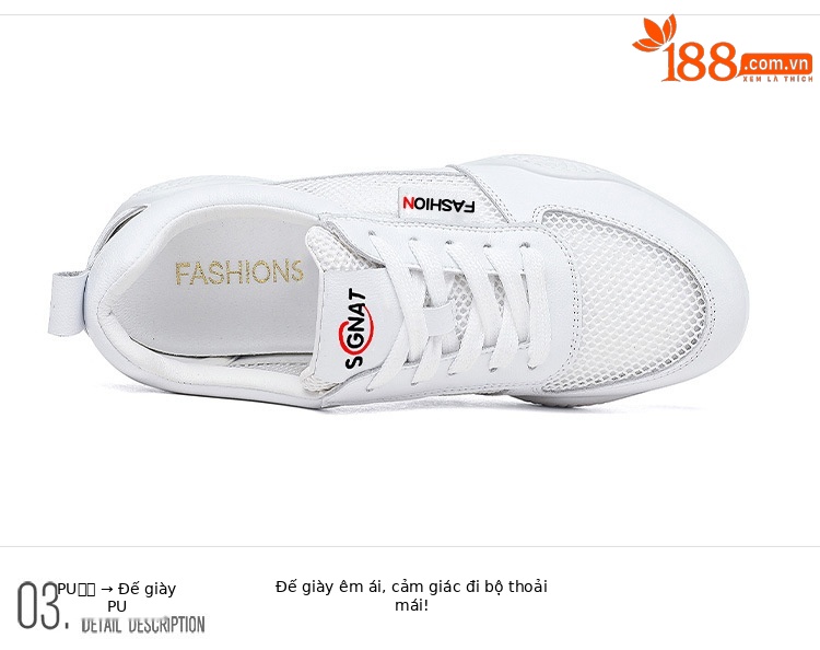 Giày sneaker nữ da thật trắng lưới thoáng khí đế mỏng mùa hè 2025 — Gạo xám L1070KAY, TrắngL1070KAY chi tiết 16