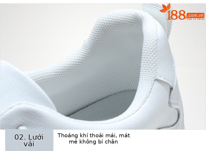 Giày sneaker nữ da thật trắng đế mỏng lưới thoáng khí mùa hè 2025 — Màu be L58109KAY, TrắngL58109KAY chi tiết 14