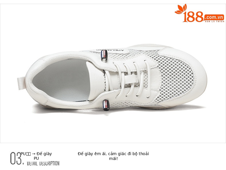 Giày sneaker nữ da thật trắng đế mỏng lưới thoáng khí mùa hè 2025 — Màu be L58109KAY, TrắngL58109KAY chi tiết 15