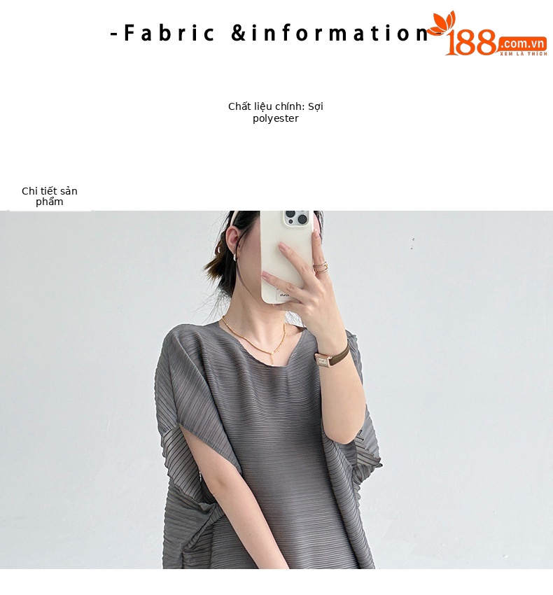 Váy maxi xếp ly cổ tròn tôn dáng mùa hè — Màu đen chi tiết 2