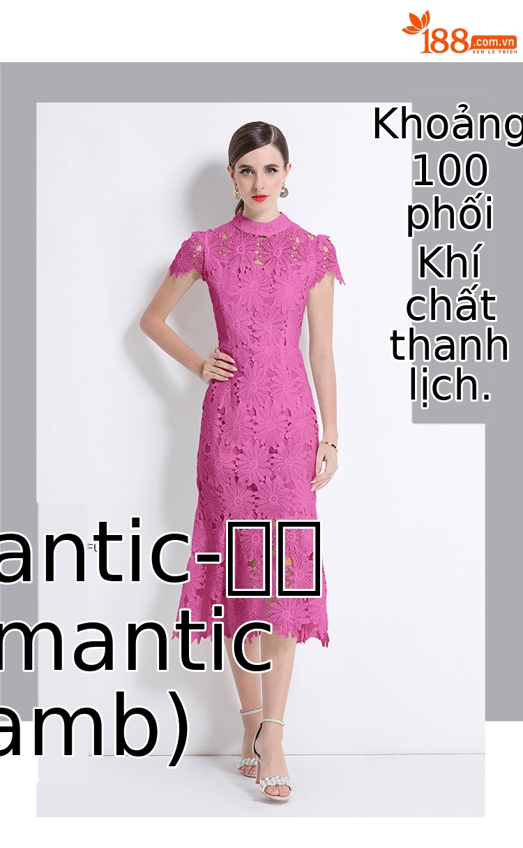 Váy liền cổ tròn ren hòa tan nước cao cấp, dáng ôm đuôi cá, chít eo thon gọn — Màu xanh lam, Màu hồng, Màu trắng, Màu vàng chi tiết 6